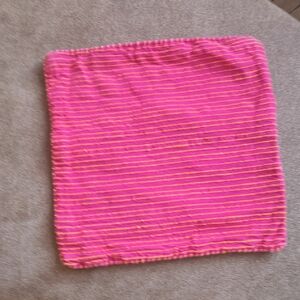 Fabindia‎ Bright Hot Pink Orange Accent Pillow Cover Square - 15in 100% Cotton